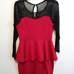 Semi-formal dress black and red